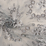 Mesh Embroidered Sequins Rosetta Grey Mesh Embroidered Sequins Rosetta Grey