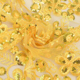 Mesh Embroidered Sequins Rosetta Yellow Mesh Embroidered Sequins Rosetta Yellow