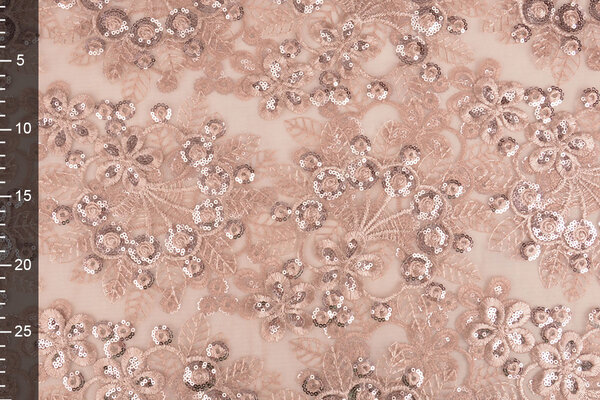 Mesh Embroidered Sequins Rosetta Powder Pink