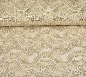 Netz Bestickt Pailletten Lizanne Off-White