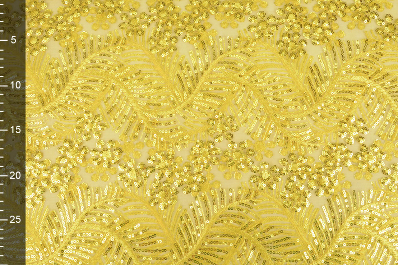 Mesh Embroidered Sequins Lizanne Yellow