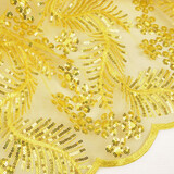Mesh Ricamato Paillettes Lizanne Giallo