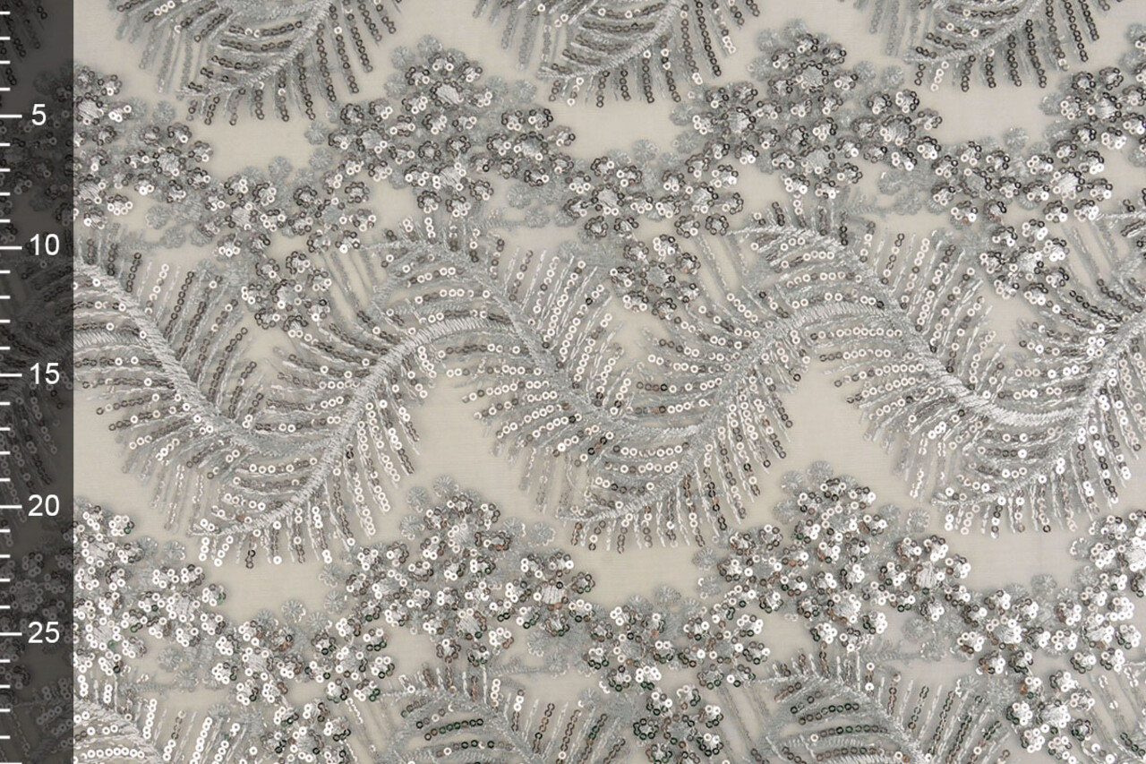 Mesh Embroidered Sequins Lizanne Grey