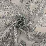 Netz Bestickt Pailletten Lizanne Grau