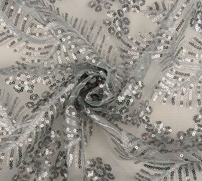 Netz Bestickt Pailletten Lizanne Grau