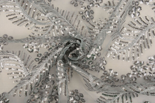 Mesh Embroidered Sequins Lizanne Grey