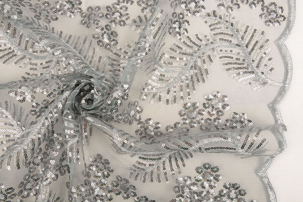 Mesh Embroidered Sequins Lizanne Grey
