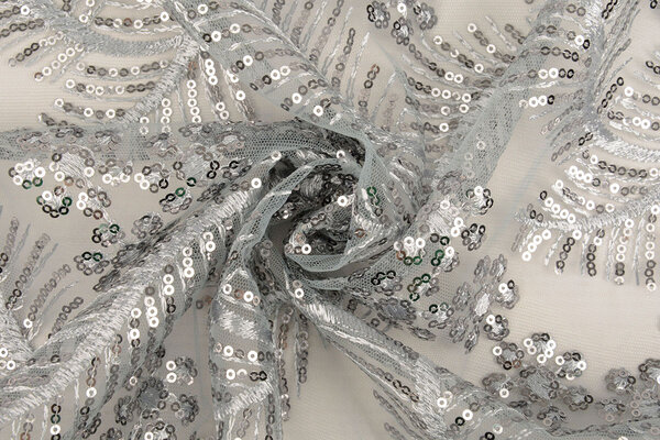 Mesh Embroidered Sequins Lizanne Grey
