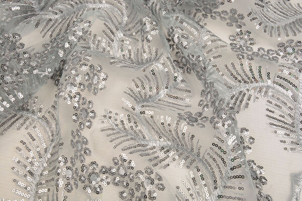 Mesh Embroidered Sequins Lizanne Grey