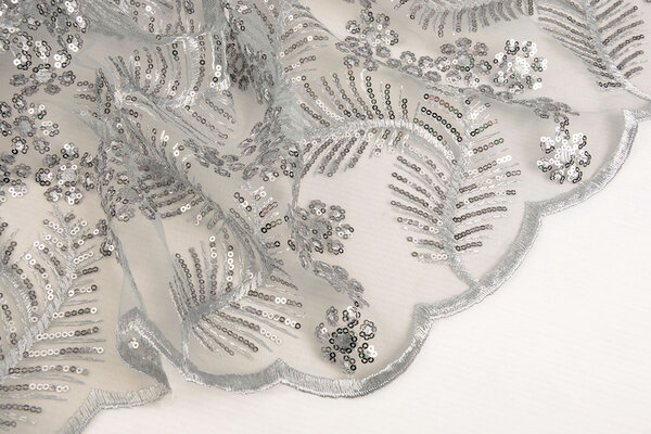Mesh Embroidered Sequins Lizanne Grey