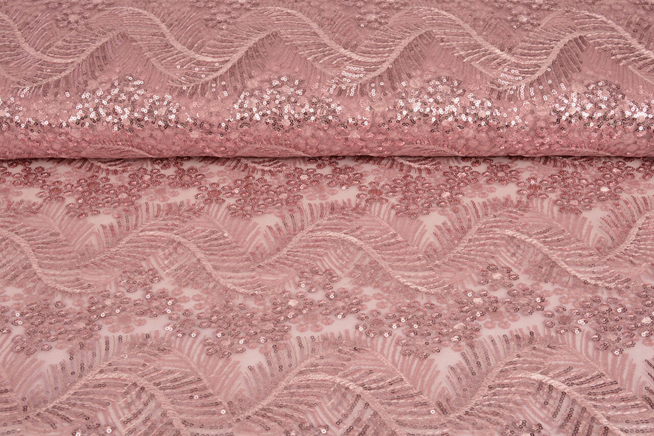 Résille Brodé Paillettes Lizanne Vieux Rose Résille Brodé Paillettes Lizanne Vieux Rose