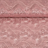 Mesh Ricamato Paillettes Lizanne Rosa Antico