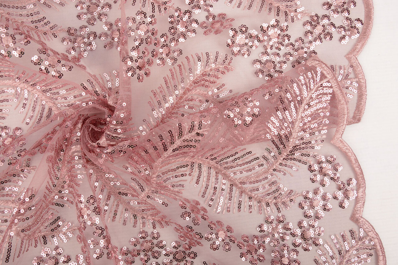Résille Brodé Paillettes Lizanne Vieux Rose Résille Brodé Paillettes Lizanne Vieux Rose