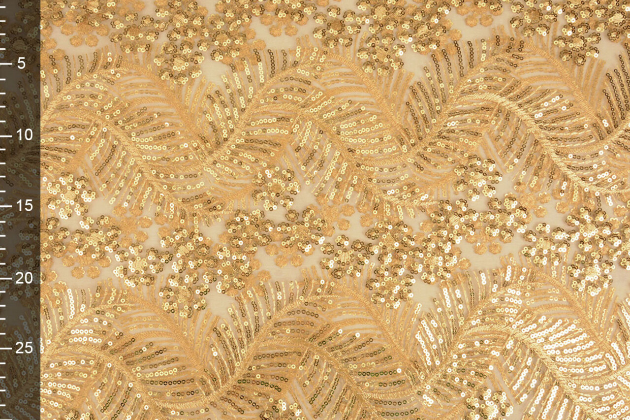 Mesh Geborduurd Pailletten Lizanne Goud