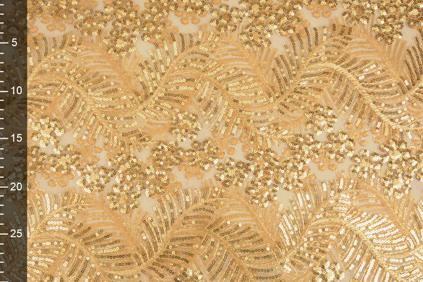 Mesh Geborduurd Pailletten Lizanne Goud