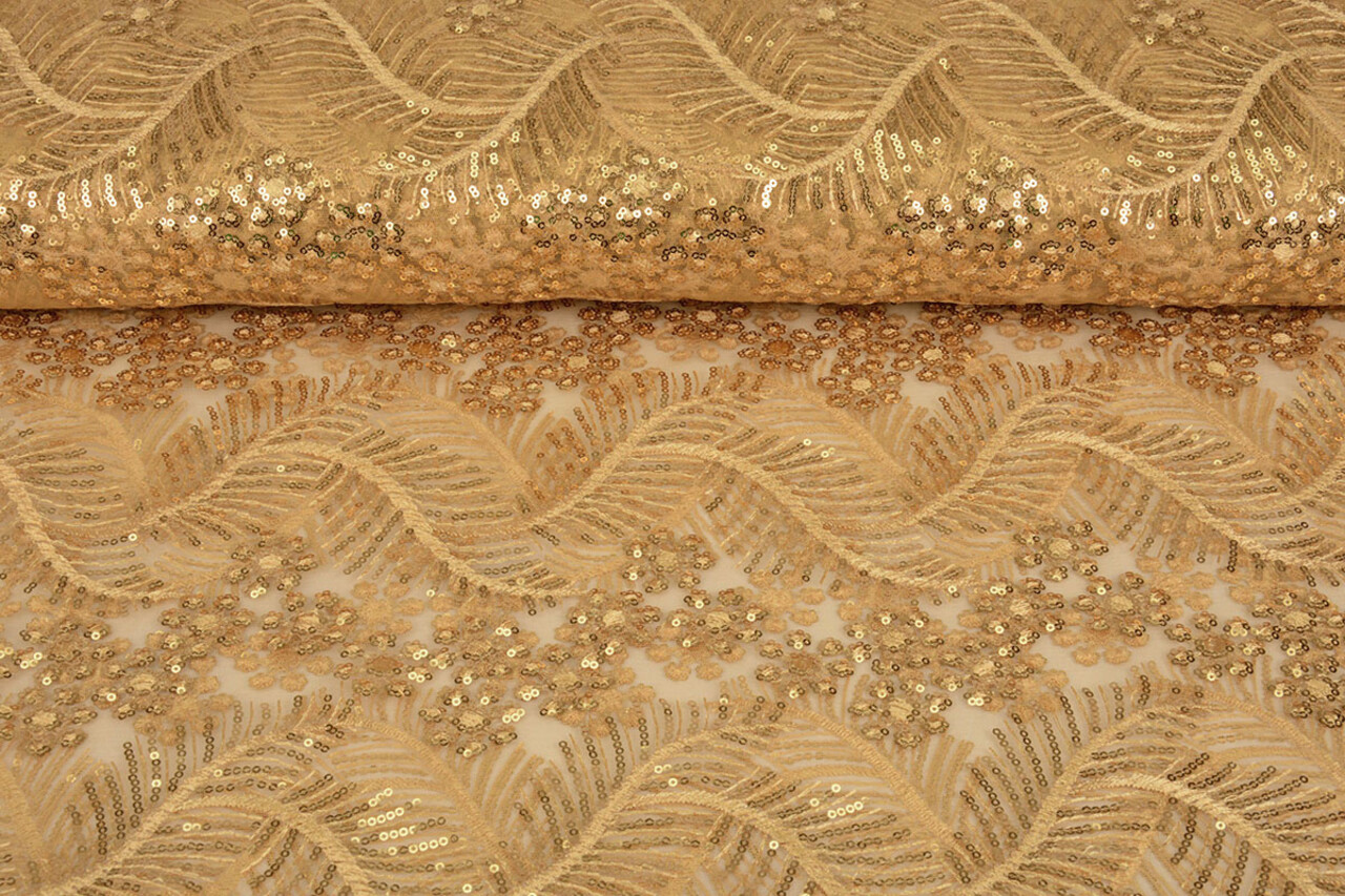 Mesh Embroidered Sequins Lizanne Gold