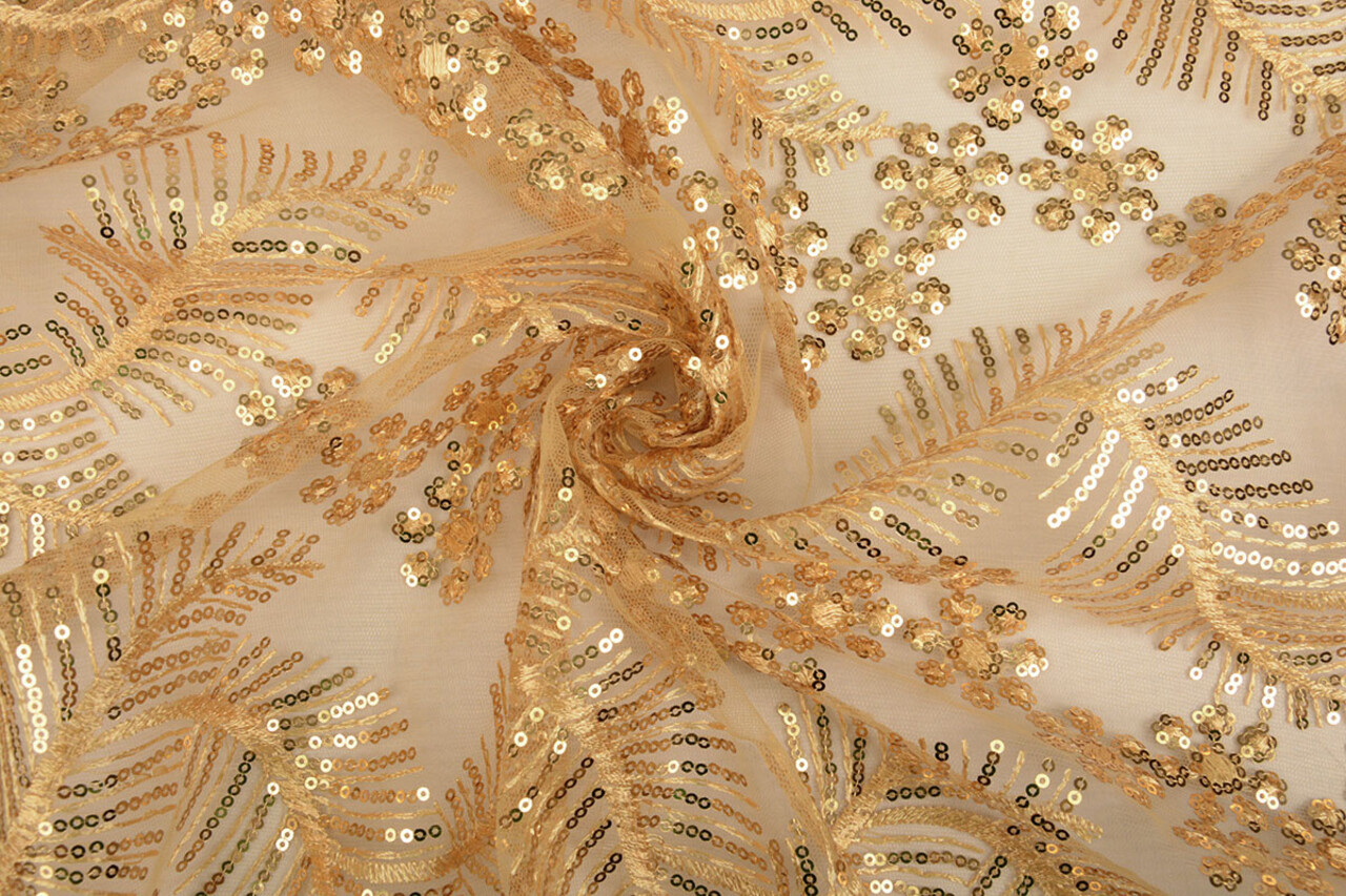 Mesh Embroidered Sequins Lizanne Gold