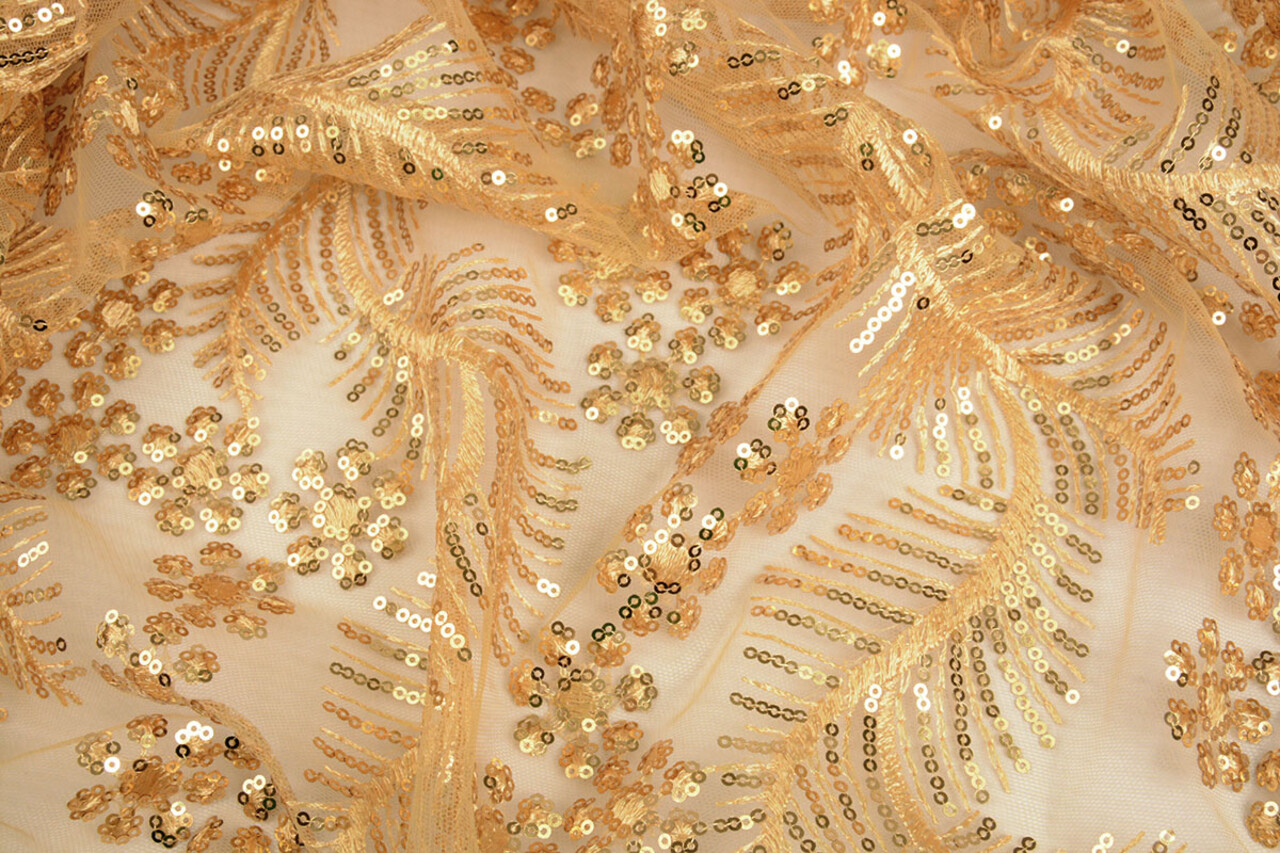 Mesh Embroidered Sequins Lizanne Gold
