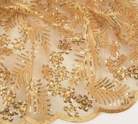 Mesh Geborduurd Pailletten Lizanne Goud