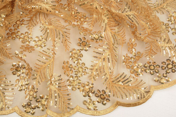 Mesh Embroidered Sequins Lizanne Gold Mesh Embroidered Sequins Lizanne Gold