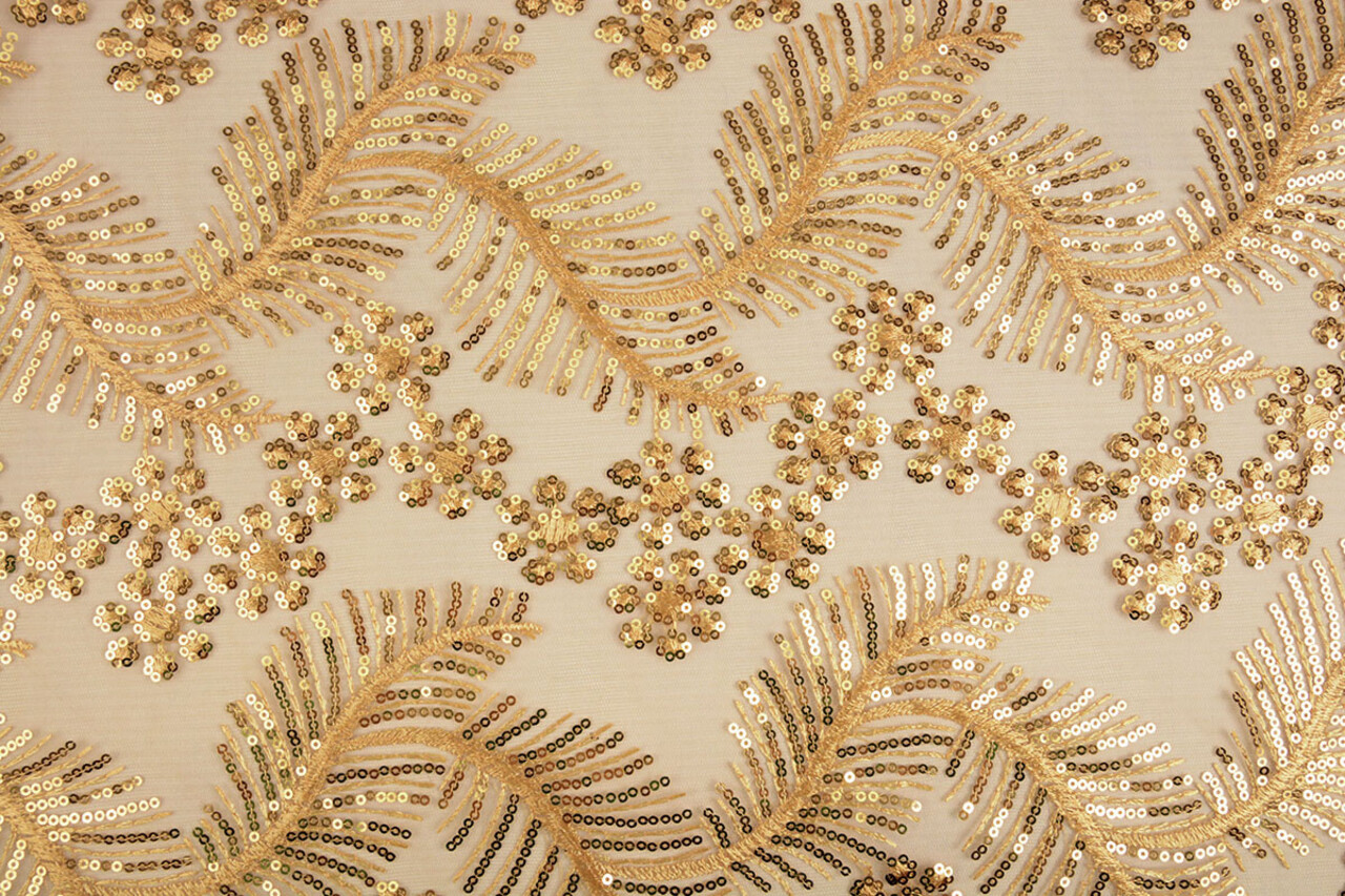 Mesh Embroidered Sequins Lizanne Gold