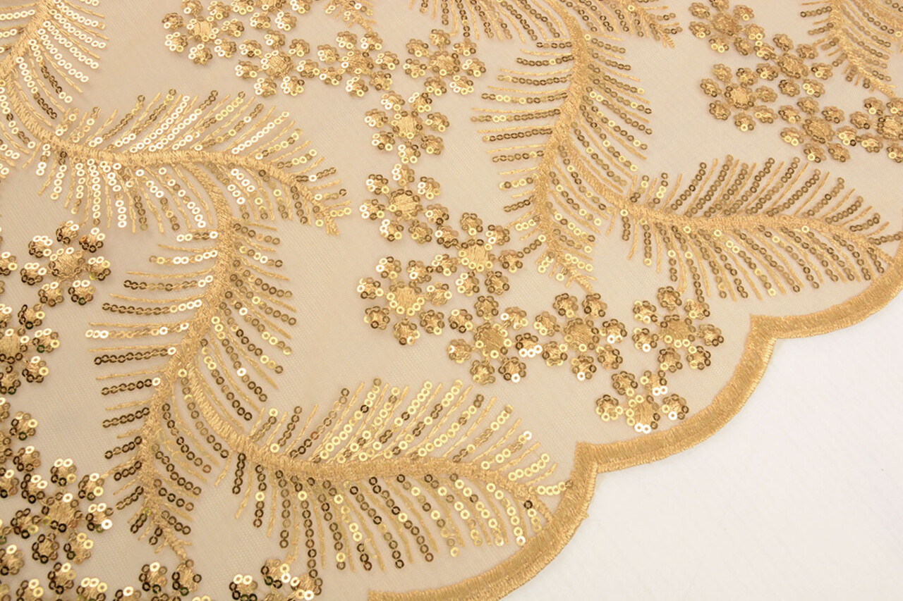 Mesh Embroidered Sequins Lizanne Gold