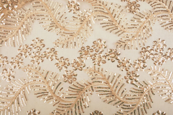 Netz Bestickt Pailletten Lizanne Champagne Beige Netz Bestickt Pailletten Lizanne Champagne Beige