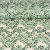 Mesh Geborduurd Pailletten Lizanne Licht Oud Groen