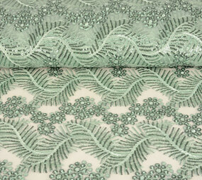 Netz Bestickt Pailletten Lizanne Hell Altgrün