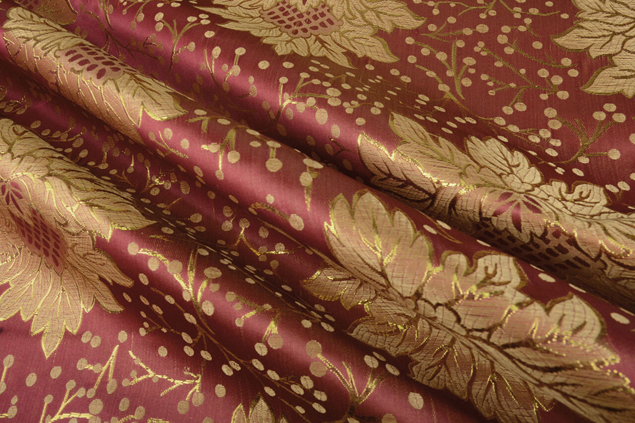 Broccato Fiori Levani Bordeaux Broccato Fiori Levani Bordeaux