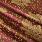 Brocart Fleurs Levani Bordeaux