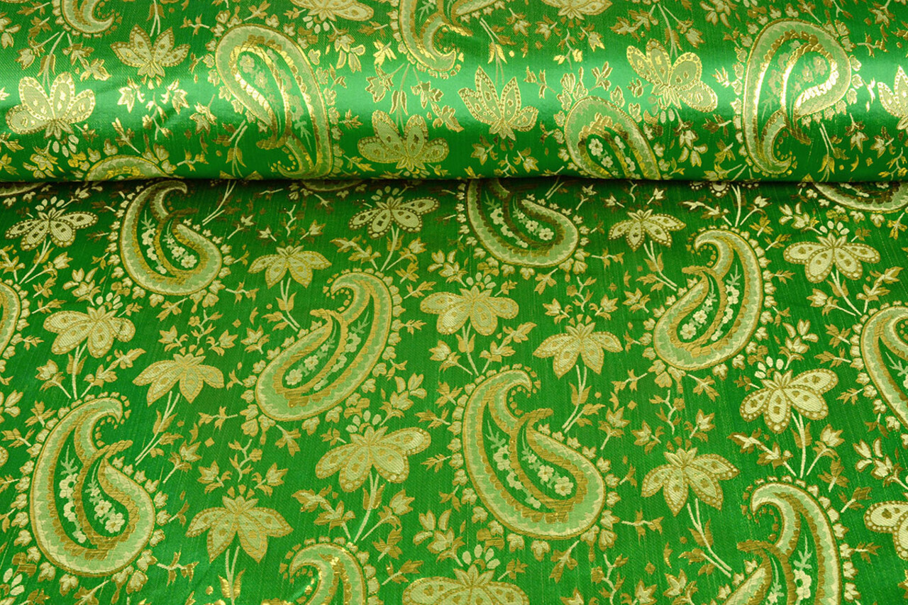 Brocade Paisley Fantasy Green