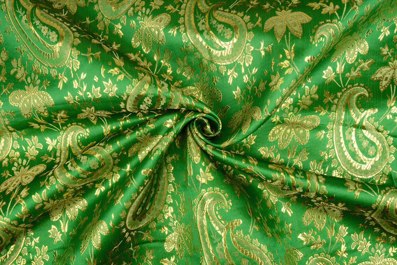 Brocade Paisley Fantasy Green