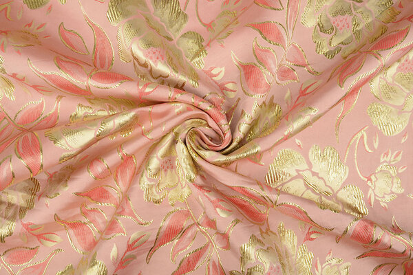Brocade Flowers Ramira Pink-Gold