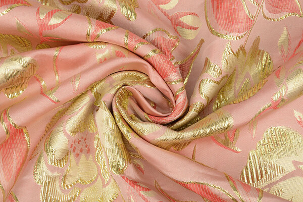 Broccato Fiori Ramira Rosa-Oro Broccato Fiori Ramira Rosa-Oro
