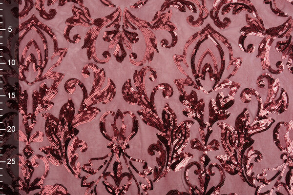 Sequins on Mesh Roxy Bordeaux
