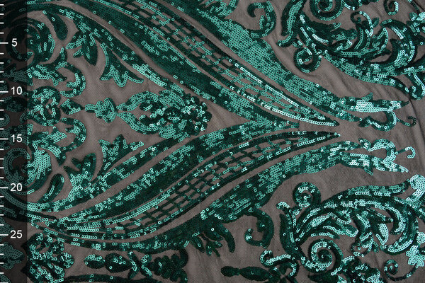 Sequins on Mesh Madelon Petrol