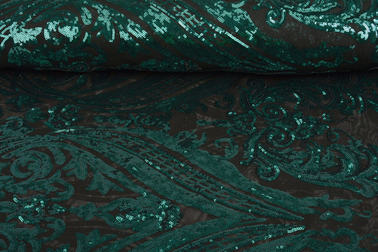 Sequins on Mesh Madelon Petrol