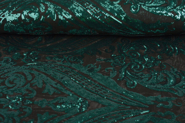 Sequins on Mesh Madelon Petrol