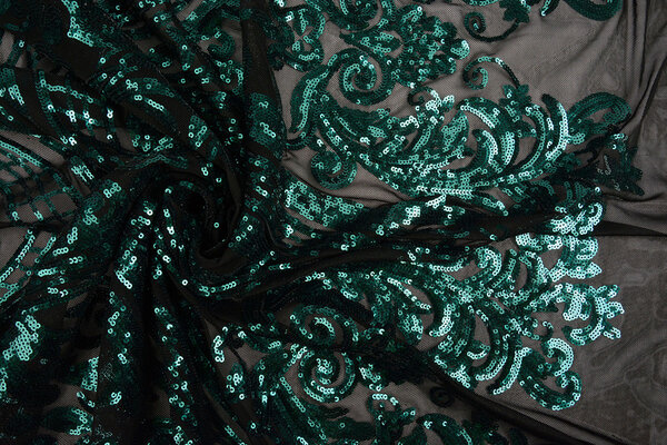 Sequins on Mesh Madelon Petrol