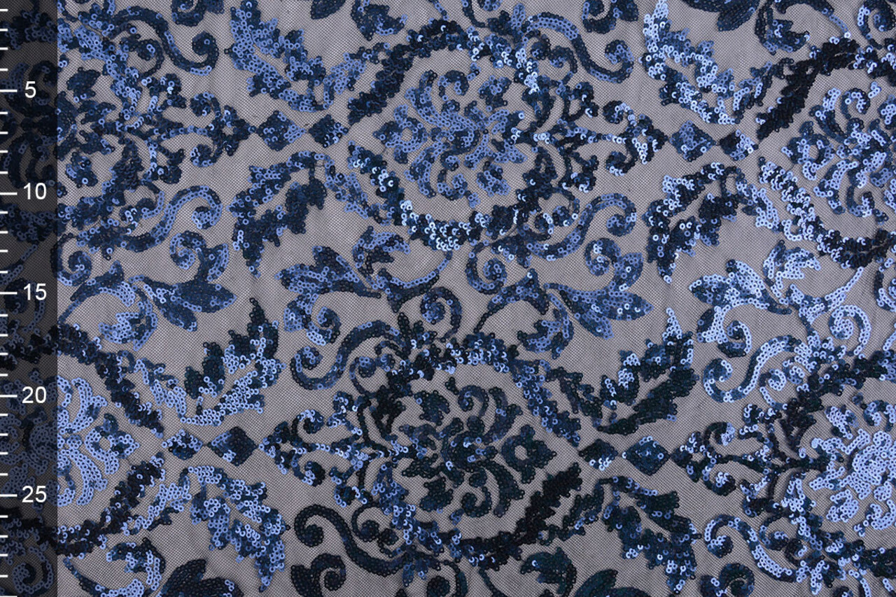 Sequins on Mesh Lilia Navy Blue