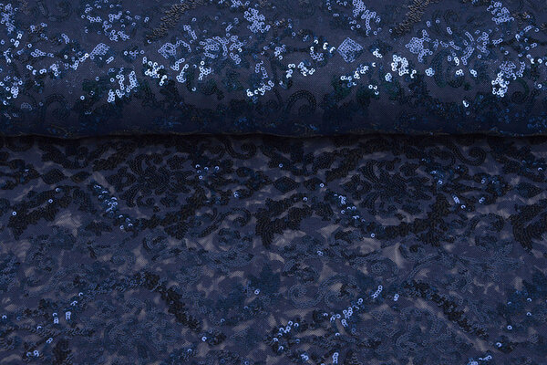 Pailletten auf Netz Lilia Marineblau Pailletten auf Netz Lilia Marineblau