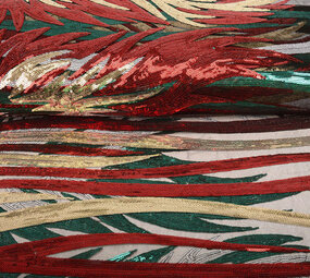 Pailletten op Tule Yeli Rood