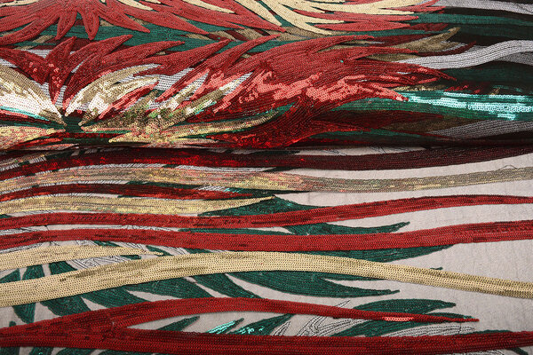 Sequins on Tulle Yeli Red