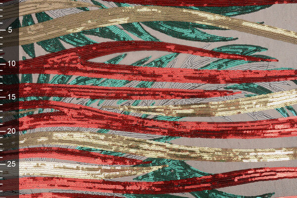 Pailletten op Tule Yeli Rood