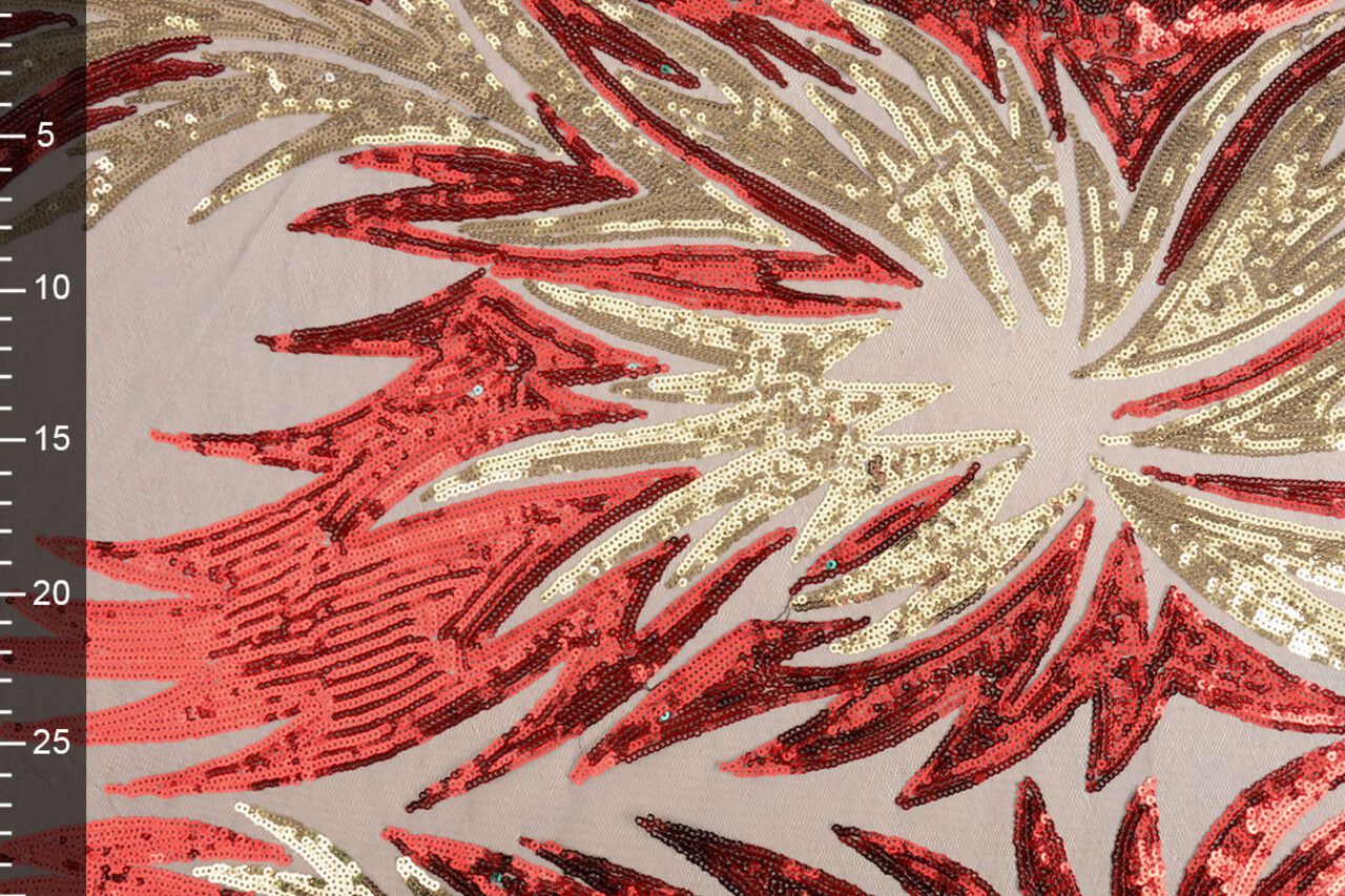 Sequins on Tulle Yeli Red