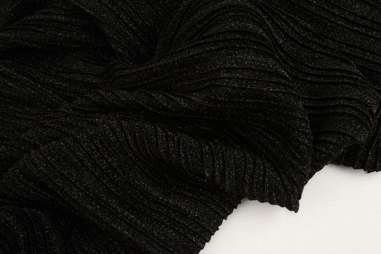 Lurex Plissée Falte Schwarz Lurex Plissée Falte Schwarz