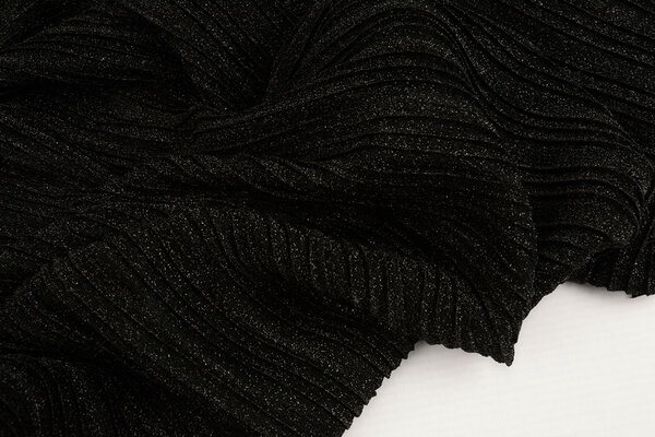 Lurex Plissée Falte Schwarz Lurex Plissée Falte Schwarz