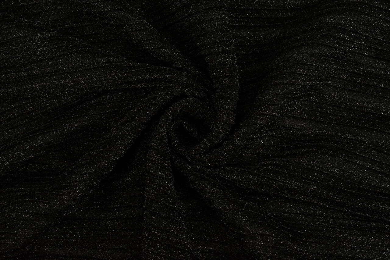 Lurex Pleated Fold Black