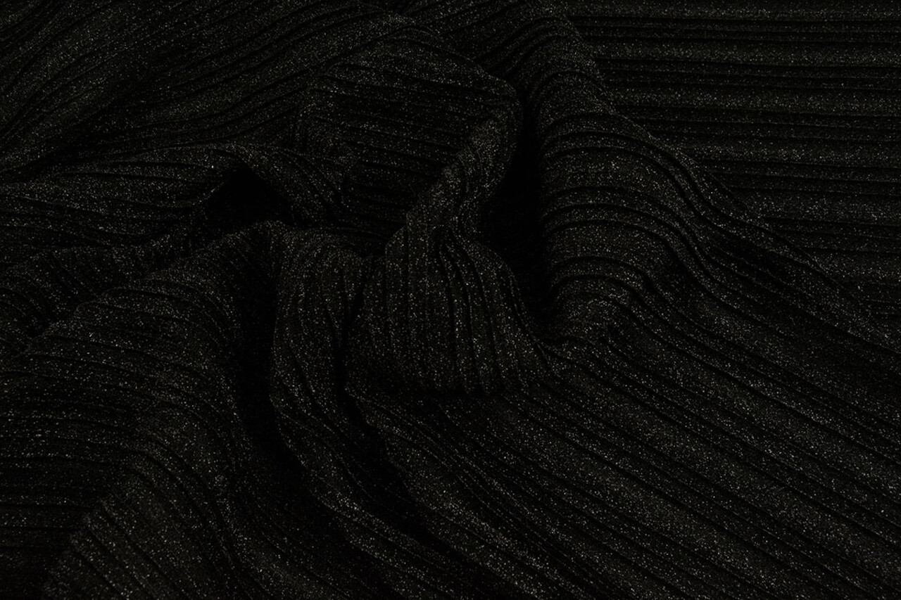 Lurex Pleated Fold Black